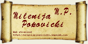 Milenija Popovicki vizit kartica
